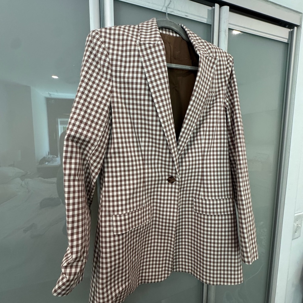 Favorite Daughter Brown and White Checkered Blazer - Picture 2 of 5